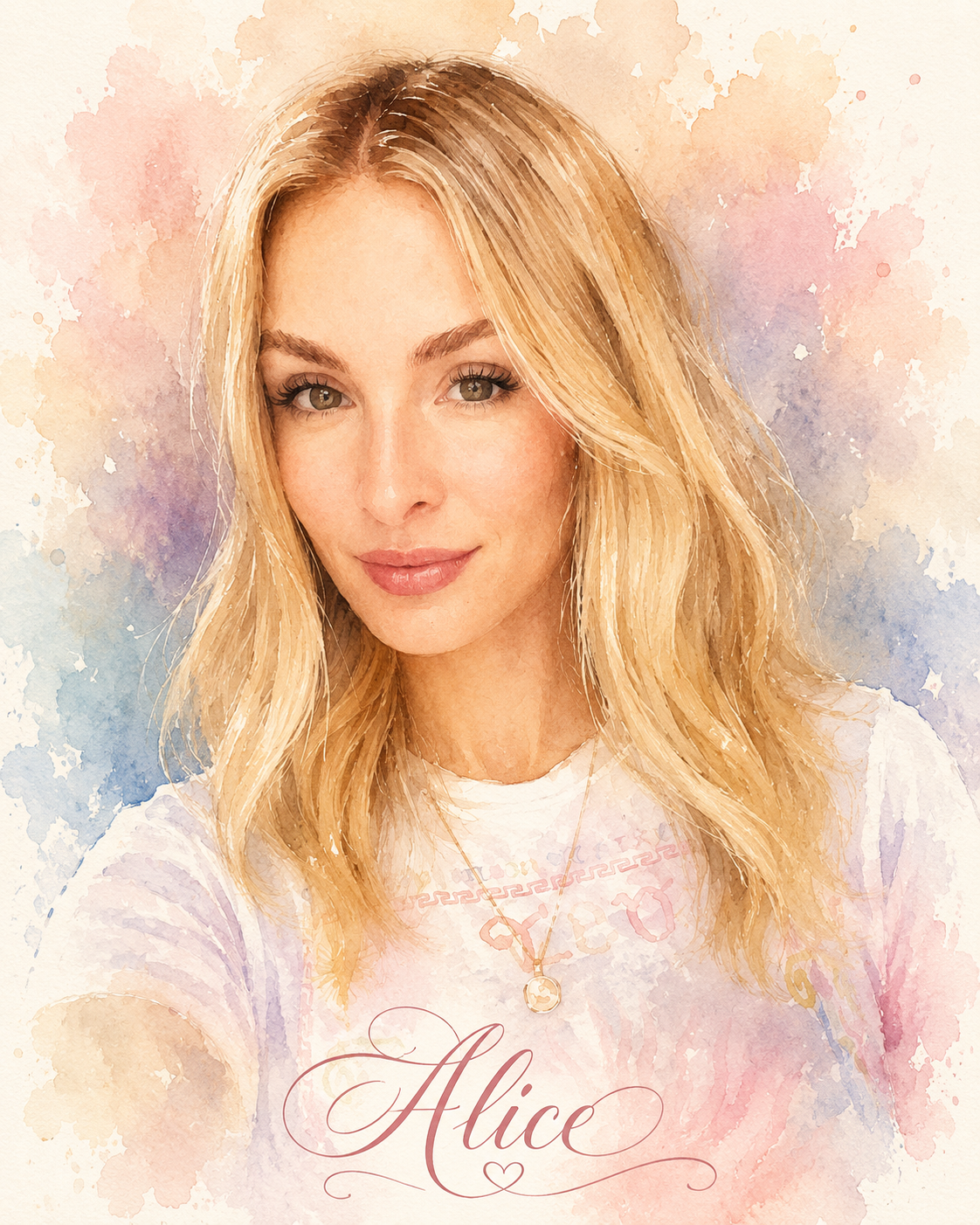 Watercolor Pastel Portrait